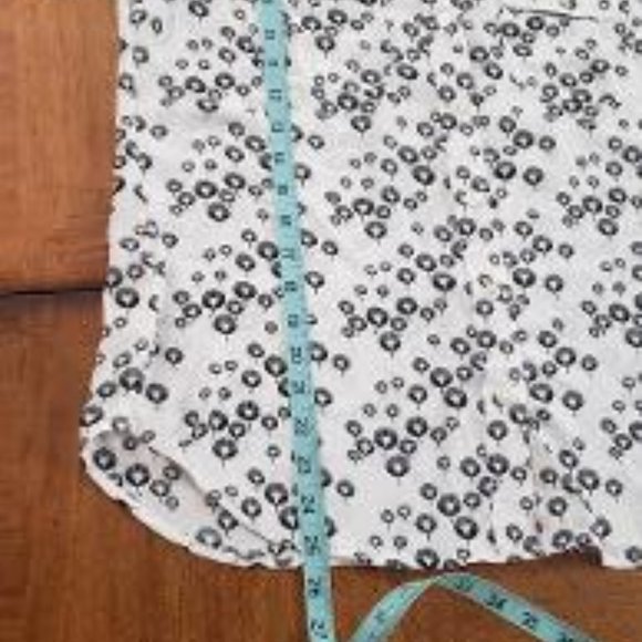 LOFT Black and White Flower Print Shirt - Picture 8 of 9